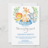 Invitation Baby shower Safari Jungle Boy par mail (Devant)