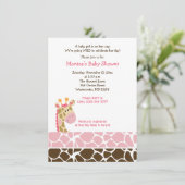 Invitation Baby shower Safari Jungle de Girafe Ros (Debout devant)