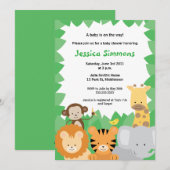 Invitation Baby shower Safari Jungle - Garçon/Fille (Devant / Derrière)