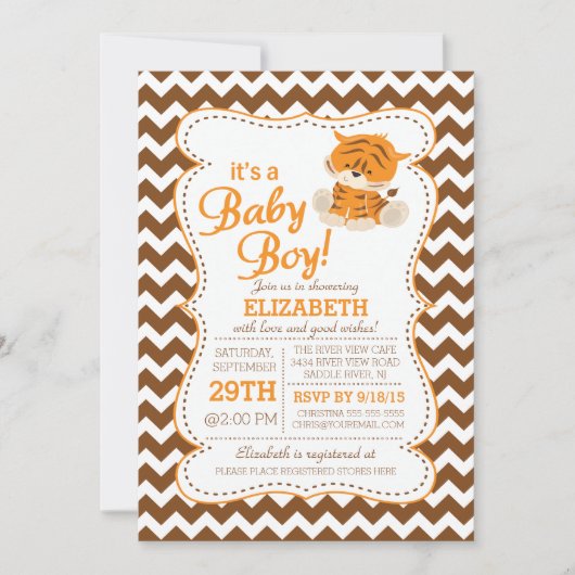 Invitation Baby shower Safari Jungle Moderne (Devant)