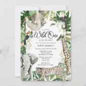 Invitation Baby shower Safari Leopard Little Wild One (Devant)
