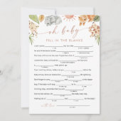 Invitation BABY SHOWER SAFARI Libs, Remplir dans le jeu vide (Devant)