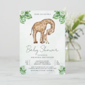 Invitation Baby shower Safari maman et bébé Giraffe (Debout devant)