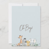 Invitation Baby shower Safari moderne Blue Eucalyptus Foliage (Dos)