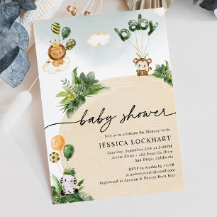 Invitation Baby shower Safari moderne Boy