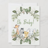 Invitation Baby shower Safari neutre genre (Dos)