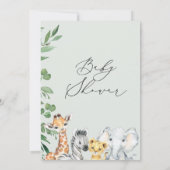 Invitation Baby shower Safari Neutre Genre Moderne (Dos)