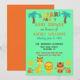 Invitation Baby shower Safari neutre pour les femmes