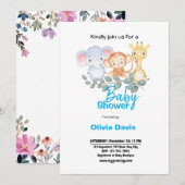 Invitation Baby shower Safari personnalisée (Devant / Derrière)