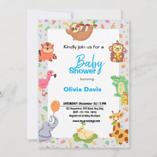 Invitation Baby shower Safari personnalisée