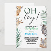 Invitation Baby shower Safari personnalisée (Devant / Derrière)