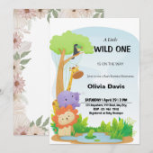 Invitation Baby shower Safari personnalisée (Devant / Derrière)