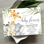 Invitation Baby shower safari sans sexe pour animaux mignons<br><div class="desc">Pour une personnalisation plus avancée de ce design,  il suffit de cliquer sur le bouton "Customiser" ci-dessus !</div>