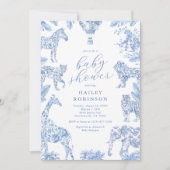 Invitation Baby shower Safari Toile De Jouy (Devant)