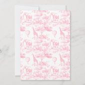 Invitation Baby shower Safari Toile Rose (Dos)