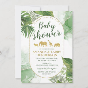 Invitation Baby shower Safari Tropical