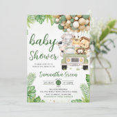 Invitation Baby shower Safari Truck Balloon (Debout devant)