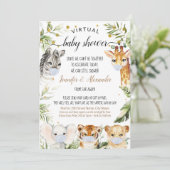 Invitation Baby shower Safari virtuel (Debout devant)