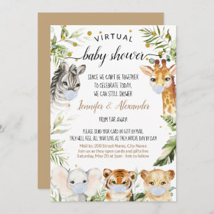 Invitation Baby shower Safari virtuel