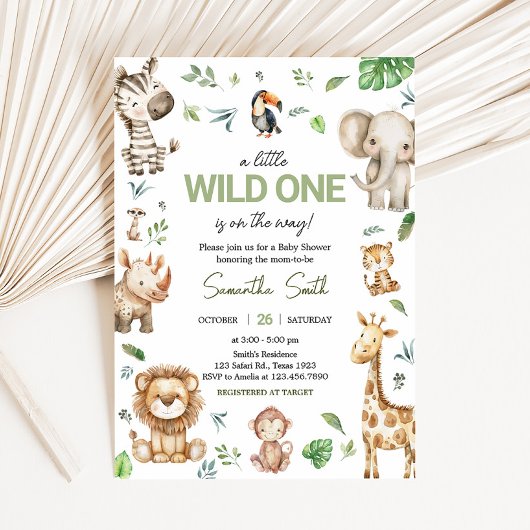 Invitation Baby shower Safari Wild One