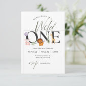 Invitation baby shower safari wild one (Debout devant)
