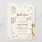 Invitation Baby shower Safari Wild One (Devant)