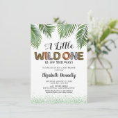 Invitation Baby shower Safari Wild One (Debout devant)