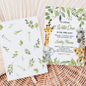 Invitation Baby shower Safari Wild One Jungle
