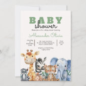 Invitation Baby shower Safari Woodland Cute (Devant)