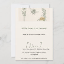 Baby Shower Sage Abeille Miel, Modifiable