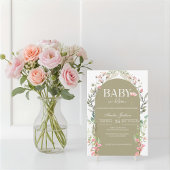 Invitation Baby shower Sage Green Baby Bloom