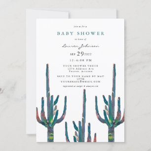 Invitation Baby shower Saguaro Cactus neutre par sexe