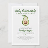 Invitation Baby shower Saint-Guacamole Cute Avocado (Devant)