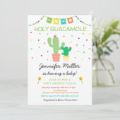 Invitation Baby shower Saint-Guacamole de Fiesta Cactus (Debout devant)
