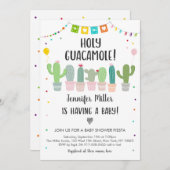 Invitation Baby shower Saint-Guacamole Fiesta Cactus (Devant / Derrière)