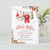 Invitation Baby Shower "Santa Bébé" (Debout devant)