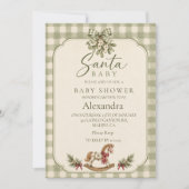 Invitation Baby Shower Santa Sage Gingham (Devant)