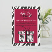 Invitation Baby shower Sassy Zebra (Debout devant)