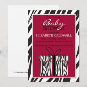 Invitation Baby shower Sassy Zebra (Devant / Derrière)