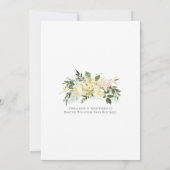 Invitation Baby shower Saupoudrer Élégant Roses Blanches Flor (Dos)