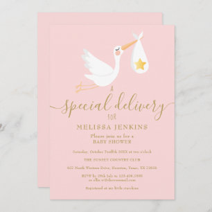 Invitation Baby shower Saupoudrer Livraison spéciale Bouche r
