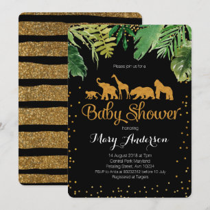 Invitation Baby shower sauvage de la Jungle