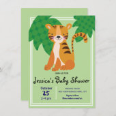 Invitation Baby shower sauvage de Tigre (Devant / Derrière)
