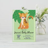 Invitation Baby shower sauvage de Tigre (Debout devant)