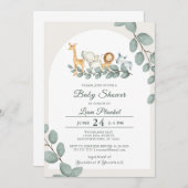 Invitation Baby shower sauvage Jungle Safari (Devant / Derrière)