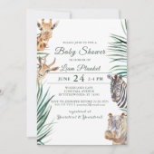 Invitation Baby shower sauvage Jungle Safari (Devant)