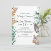 Invitation Baby shower sauvage Jungle Safari (Debout devant)