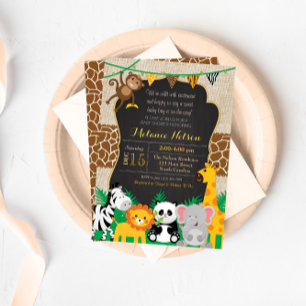 Invitation Baby shower sauvage Jungle Safari