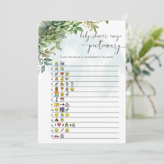 Invitation Baby shower Sayers Picture Quiz Jeu (Debout devant)