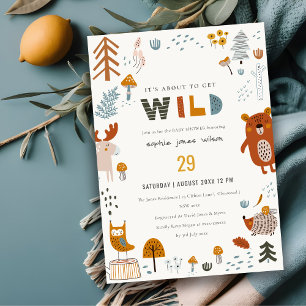 Invitation Baby shower Scandi Wild Tropical Woodland Animaux